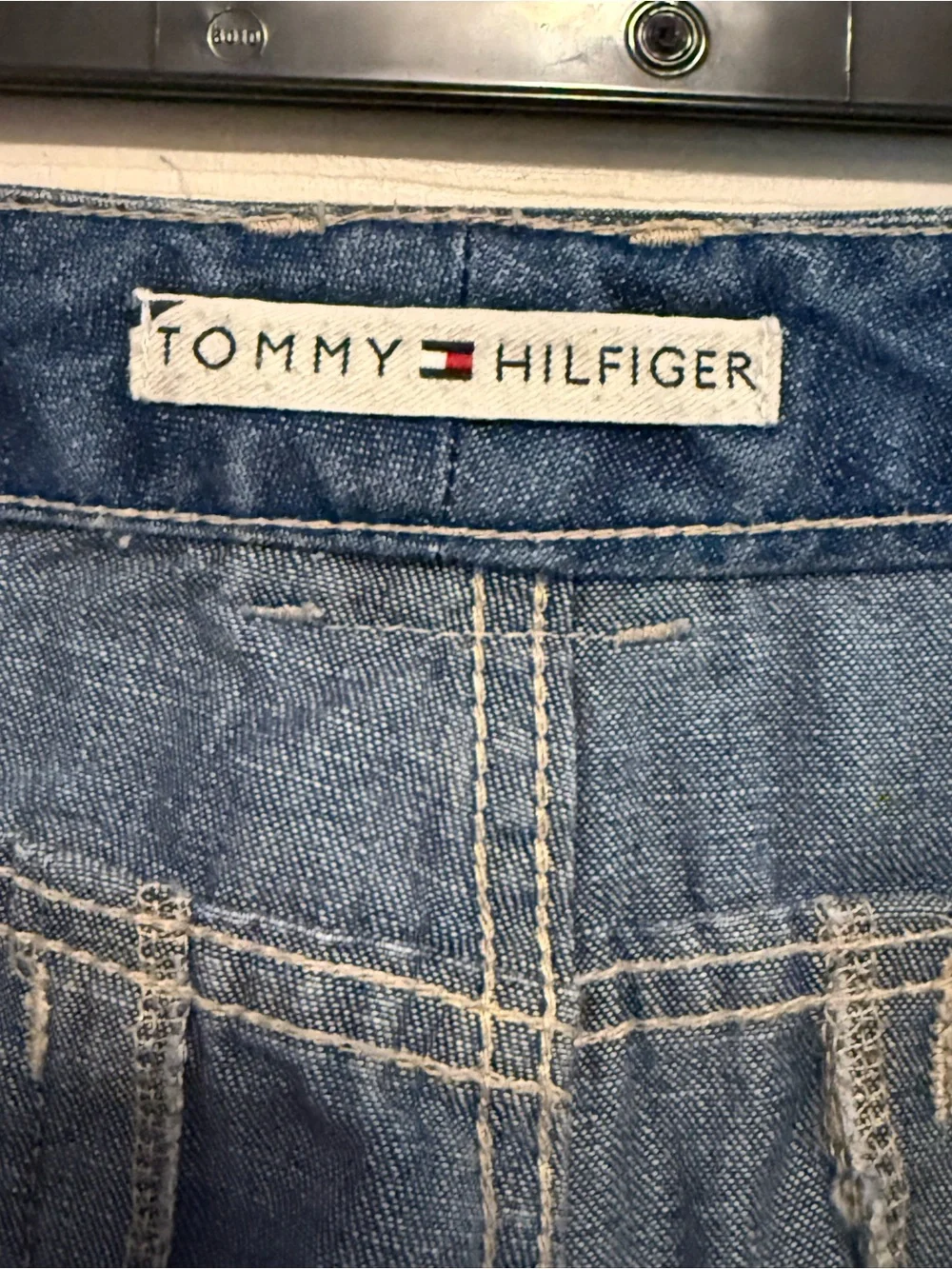 Tommy Hilfiger Denim Shorts Womens 12 Blue Jean Shorts Y2K 2000s Long Bermuda